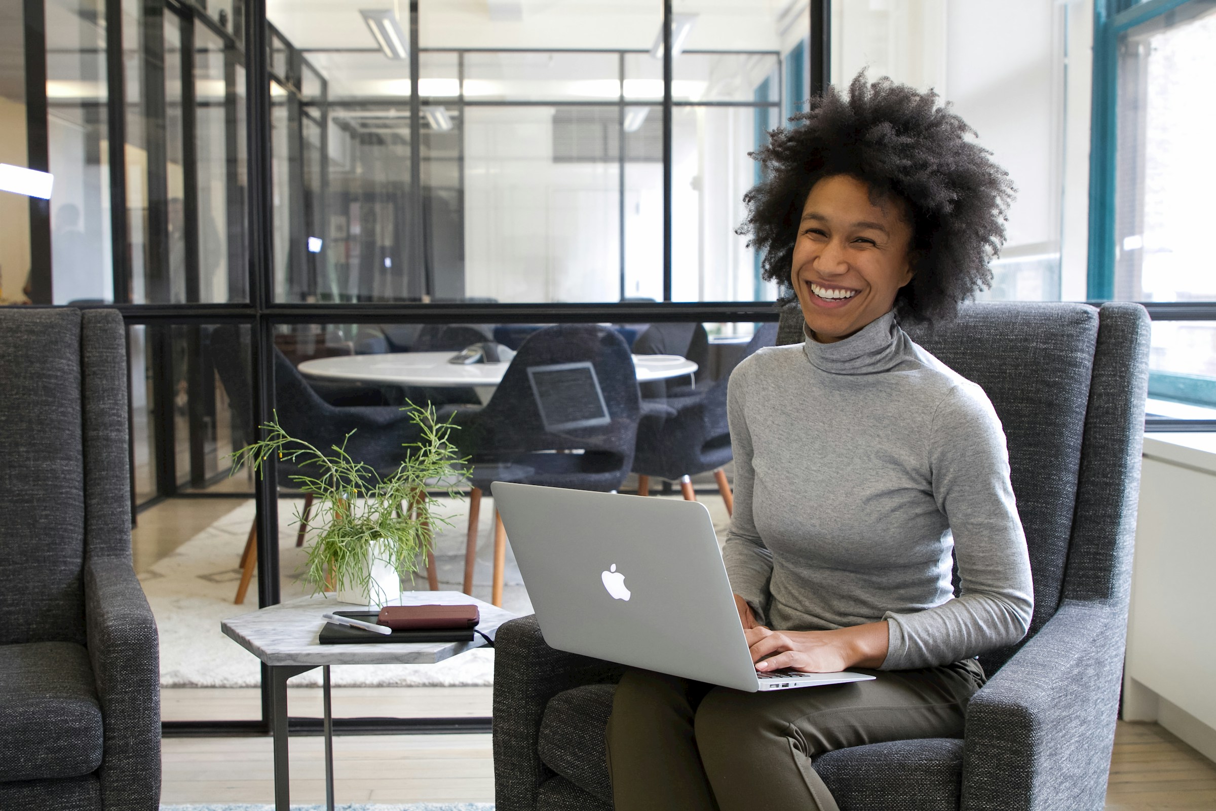 woman looking happy - Data Science Skills